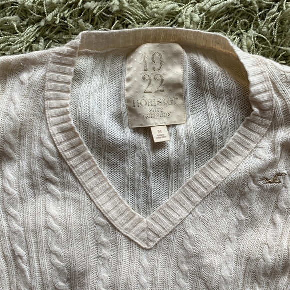 Vintage Hollister surf company cream sweater thin size M gold seagull - Picture 2 of 4
